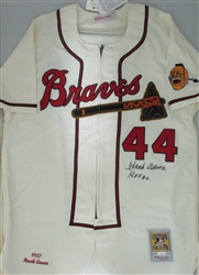 Hank Aaron 1957 MVP Signed Authentic Milwaukee Braves Jersey JSA